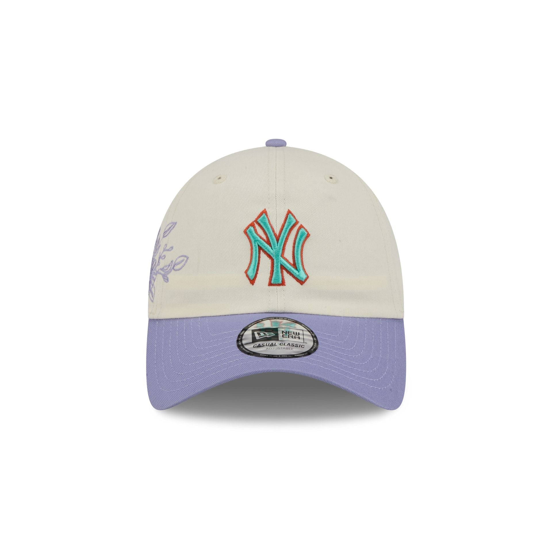 New York Yankees Lavender Flowers Casual Classic Adjustable Hat