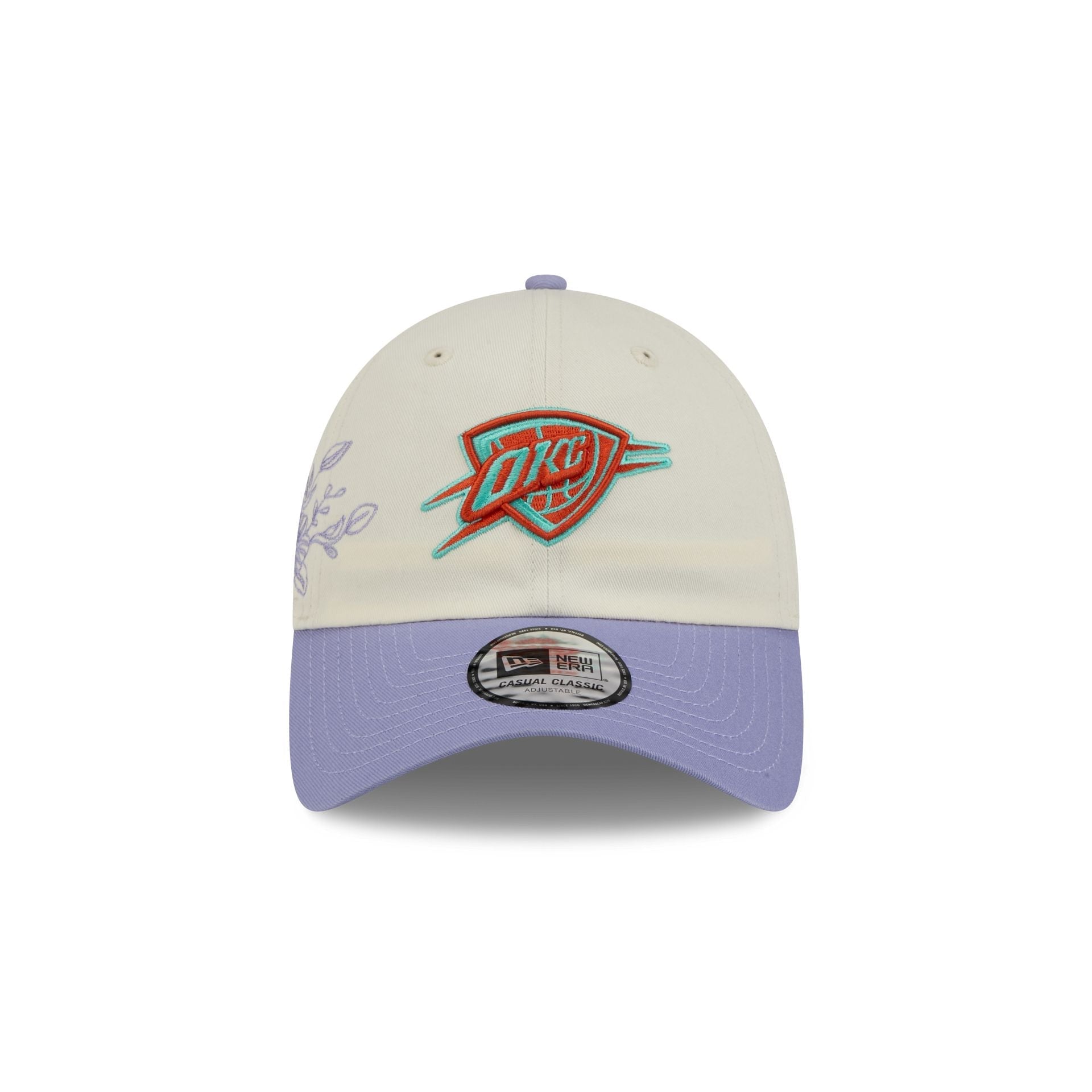 Oklahoma City Thunder Lavender Flowers Casual Classic Adjustable Hat