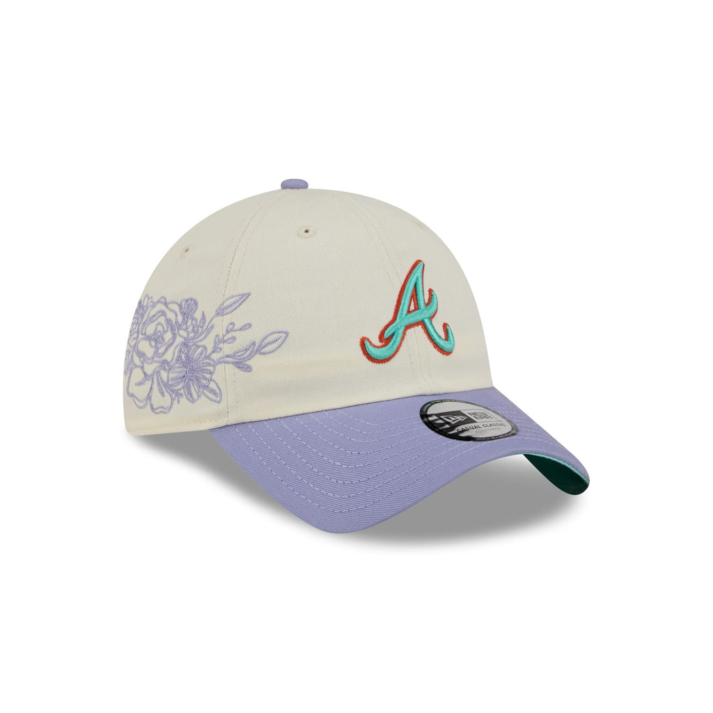 Atlanta Braves Lavender Flowers Casual Classic Adjustable Hat