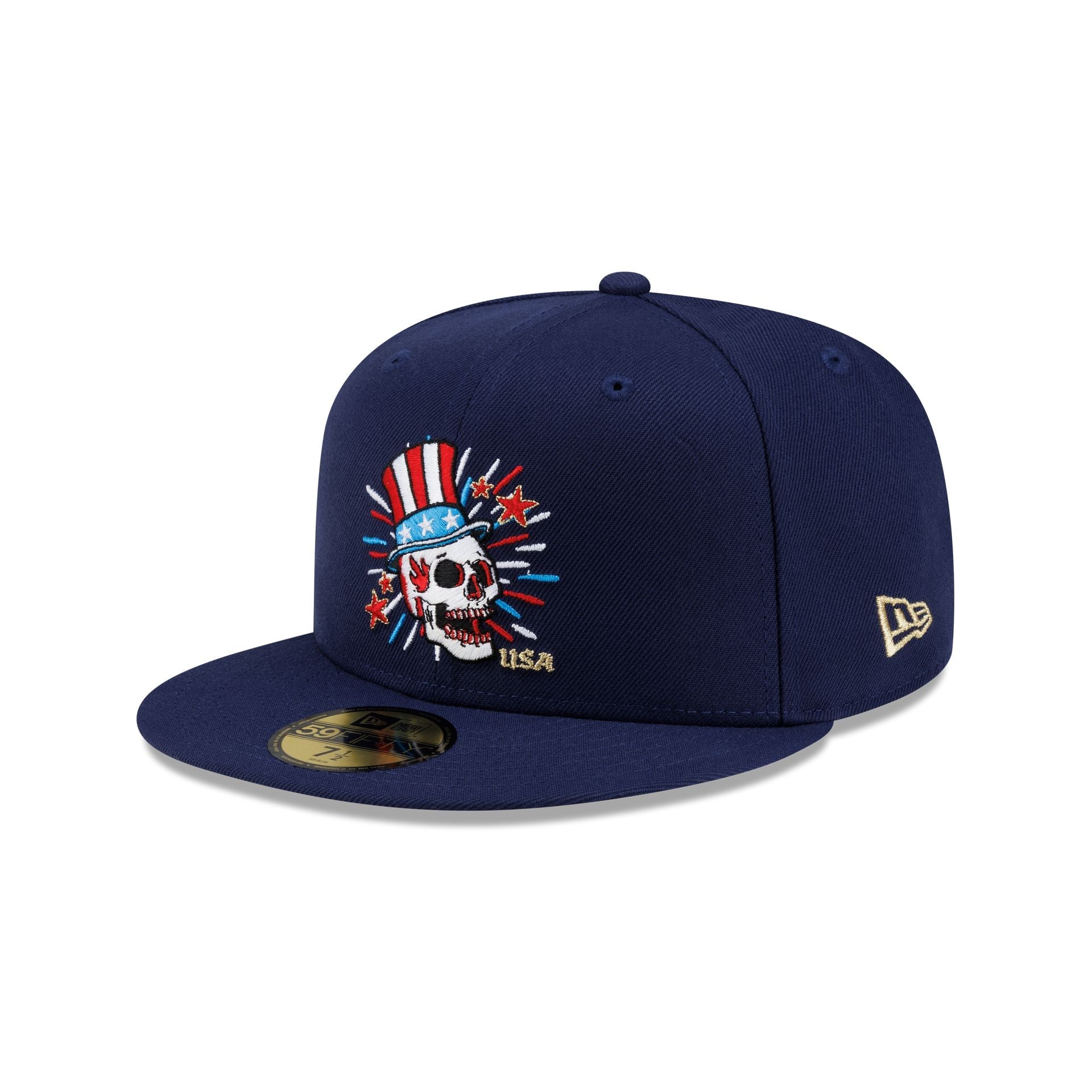 New Era Cap USA Skull Navy 59FIFTY Fitted Hat