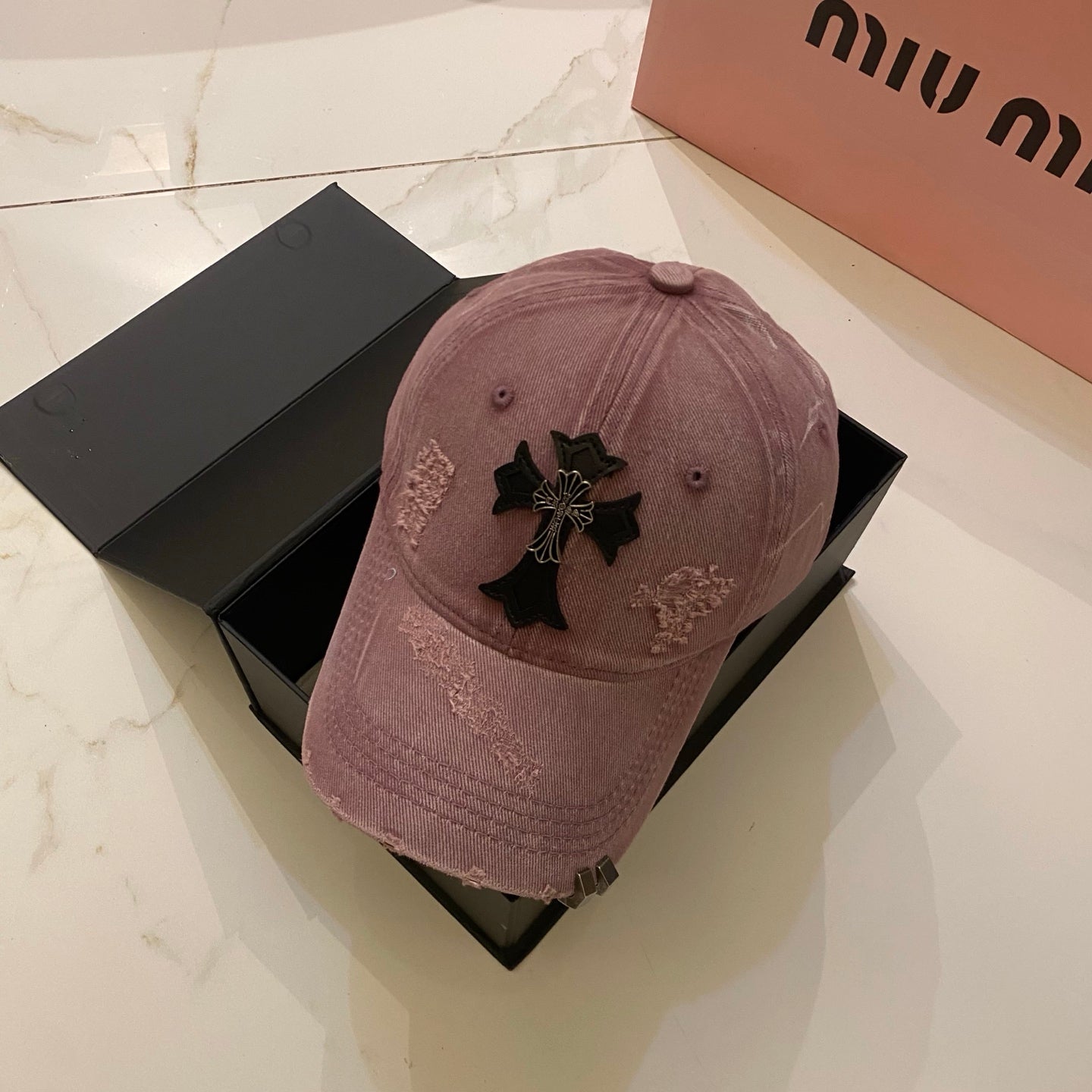 Chrome Hearts Distressed Washed Baseball Cap